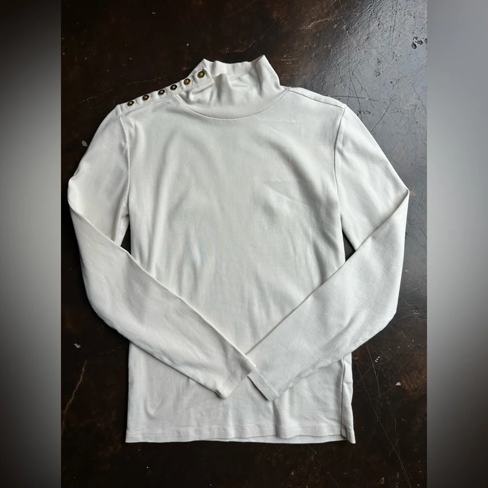 J.Crew Elegant Cream Turtleneck Top (791)